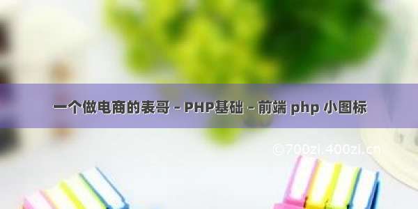 一个做电商的表哥 – PHP基础 – 前端 php 小图标