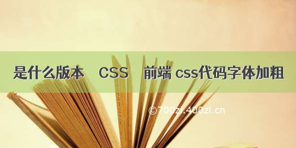 是什么版本 – CSS – 前端 css代码字体加粗