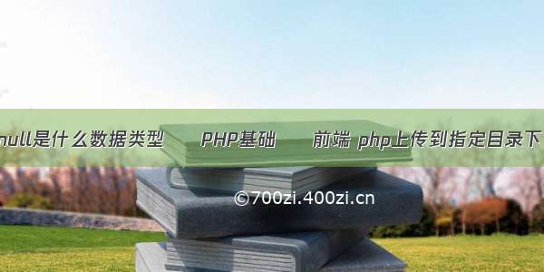 null是什么数据类型 – PHP基础 – 前端 php上传到指定目录下