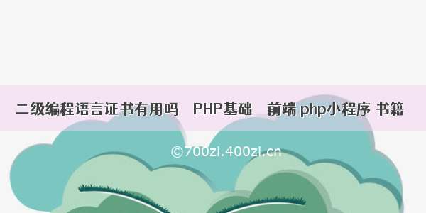 二级编程语言证书有用吗 – PHP基础 – 前端 php小程序 书籍