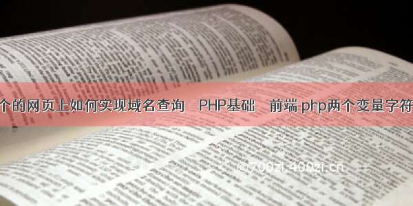 在这个的网页上如何实现域名查询 – PHP基础 – 前端 php两个变量字符连接