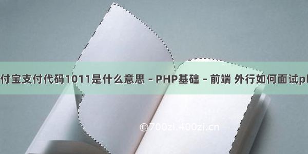 支付宝支付代码1011是什么意思 – PHP基础 – 前端 外行如何面试php