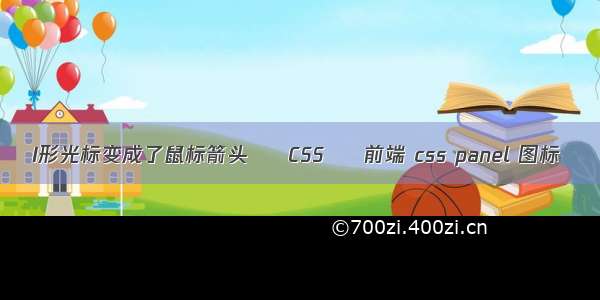 I形光标变成了鼠标箭头 – CSS – 前端 css panel 图标