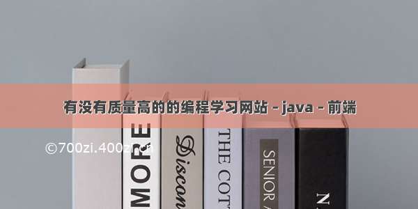 有没有质量高的的编程学习网站 – java – 前端