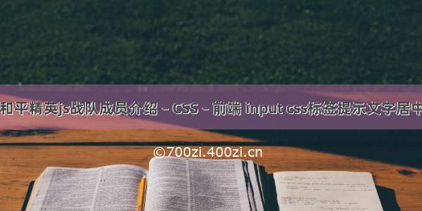 和平精英js战队成员介绍 – CSS – 前端 input css标签提示文字居中