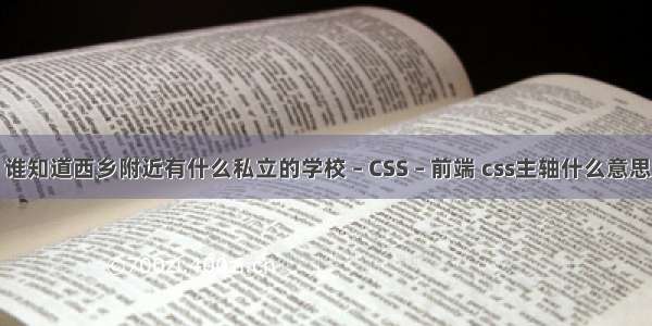 谁知道西乡附近有什么私立的学校 – CSS – 前端 css主轴什么意思