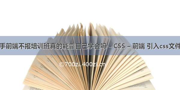 就现在的新手前端不报培训班真的能靠自己学会吗 – CSS – 前端 引入css文件方式有哪些