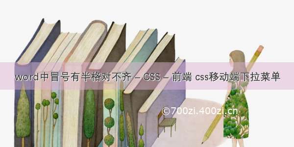 word中冒号有半格对不齐 – CSS – 前端 css移动端下拉菜单