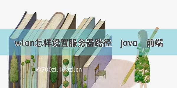 wlan怎样设置服务器路径 – java – 前端