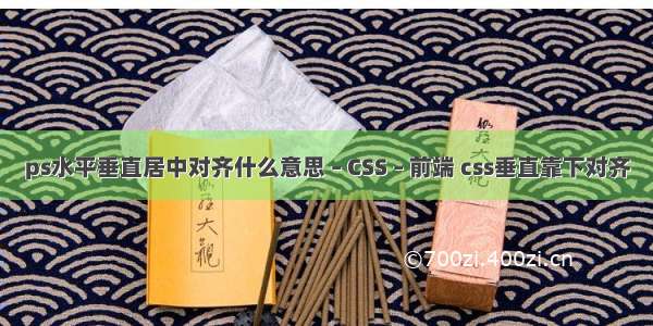 ps水平垂直居中对齐什么意思 – CSS – 前端 css垂直靠下对齐