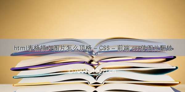 html表格插入图片怎么顶格 – CSS – 前端 css使图片翻转