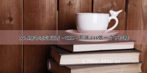 文本居中怎么设置 – CSS – 前端 css做一个下拉框