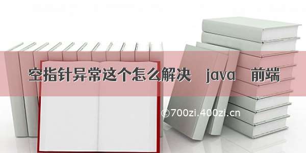 空指针异常这个怎么解决 – java – 前端