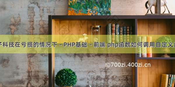 为什么锤子科技在亏损的情况下 – PHP基础 – 前端 php函数如何调用自定义函数返回值