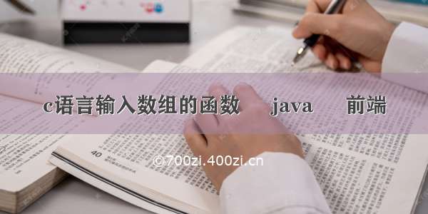 c语言输入数组的函数 – java – 前端