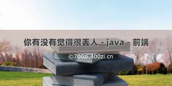 你有没有觉得很丢人 – java – 前端