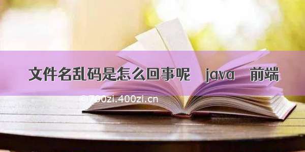 文件名乱码是怎么回事呢 – java – 前端