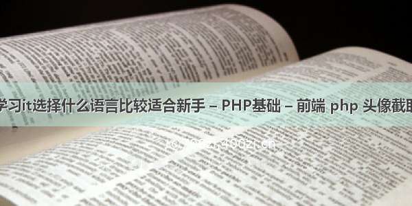 学习it选择什么语言比较适合新手 – PHP基础 – 前端 php 头像截取