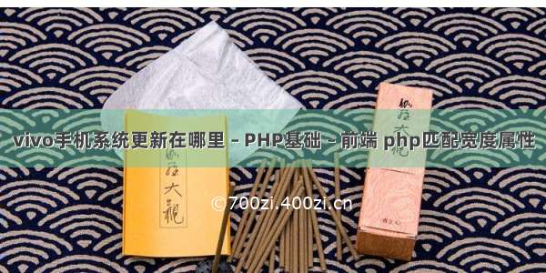 vivo手机系统更新在哪里 – PHP基础 – 前端 php匹配宽度属性