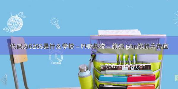 代码为6265是什么学校 – PHP基础 – 前端 php跳转并传值