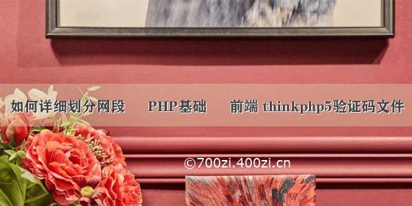 如何详细划分网段 – PHP基础 – 前端 thinkphp5验证码文件