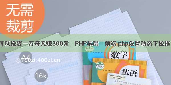 可以投资一万每天赚300元 – PHP基础 – 前端 php设置动态下拉框