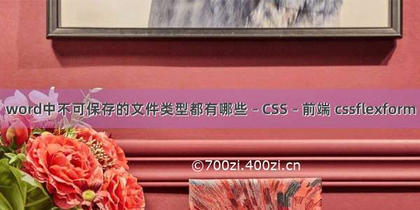 word中不可保存的文件类型都有哪些 – CSS – 前端 cssflexform