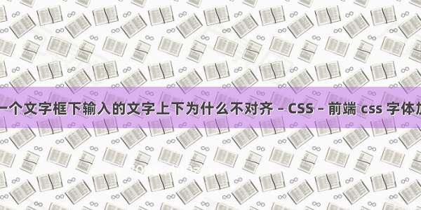 同一个文字框下输入的文字上下为什么不对齐 – CSS – 前端 css 字体加强