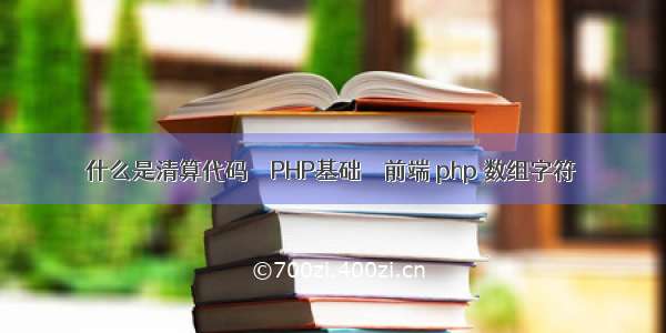 什么是清算代码 – PHP基础 – 前端 php 数组字符