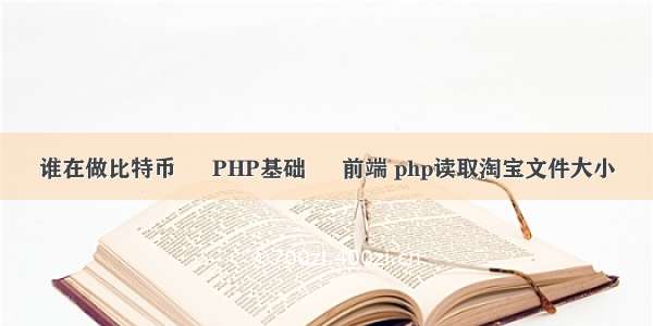 谁在做比特币 – PHP基础 – 前端 php读取淘宝文件大小