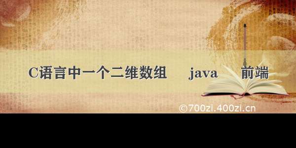 C语言中一个二维数组 – java – 前端