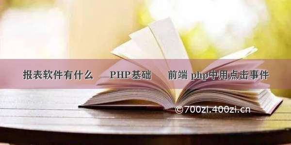 报表软件有什么 – PHP基础 – 前端 php中用点击事件