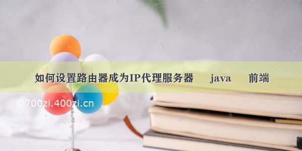 如何设置路由器成为IP代理服务器 – java – 前端