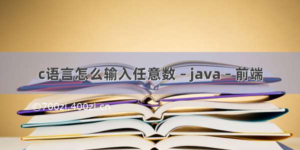 c语言怎么输入任意数 – java – 前端