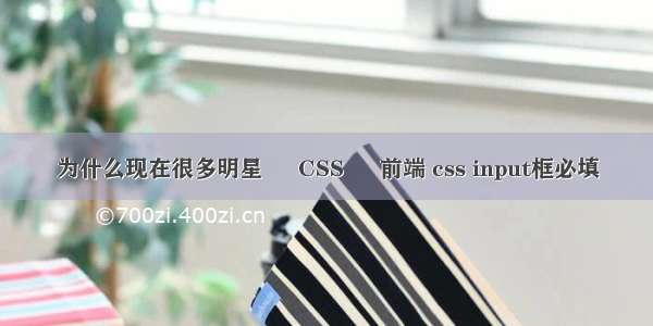 为什么现在很多明星 – CSS – 前端 css input框必填