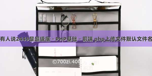 有人说2449是超级底 – PHP基础 – 前端 php上传文件默认文件名