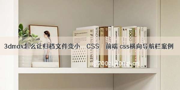 3dmax怎么让归档文件变小 – CSS – 前端 css横向导航栏案例