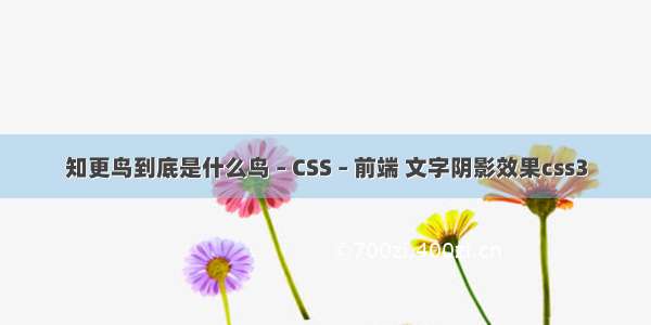 知更鸟到底是什么鸟 – CSS – 前端 文字阴影效果css3