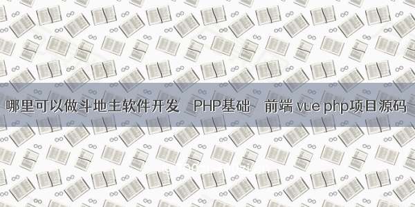 哪里可以做斗地主软件开发 – PHP基础 – 前端 vue php项目源码