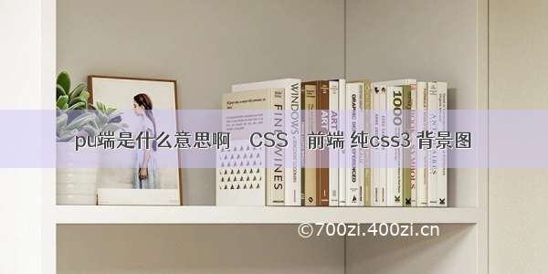 pu端是什么意思啊 – CSS – 前端 纯css3 背景图