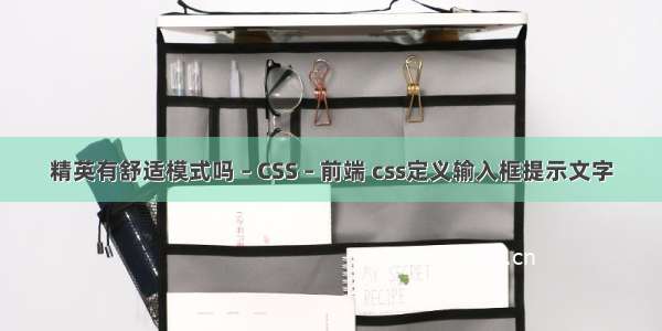 精英有舒适模式吗 – CSS – 前端 css定义输入框提示文字