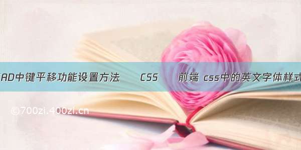 CAD中键平移功能设置方法 – CSS – 前端 css中的英文字体样式