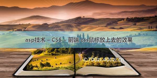 asp技术 – CSS – 前端 css鼠标放上去的效果