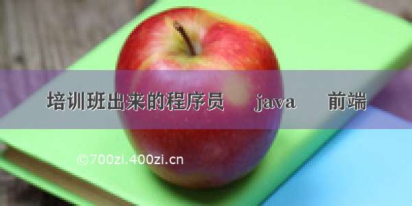 培训班出来的程序员 – java – 前端