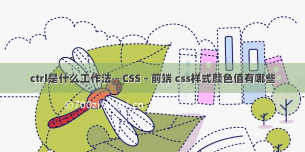 ctrl是什么工作法 – CSS – 前端 css样式颜色值有哪些