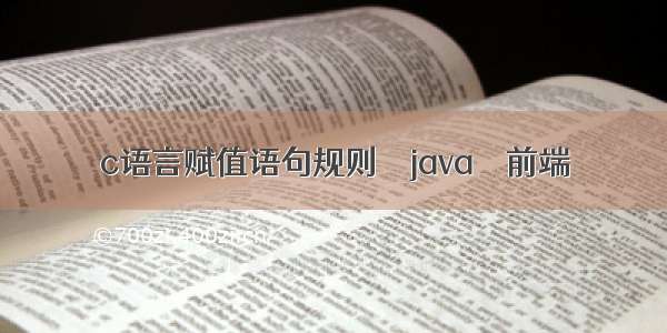 c语言赋值语句规则 – java – 前端