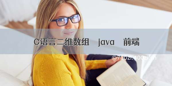 C语言二维数组 – java – 前端