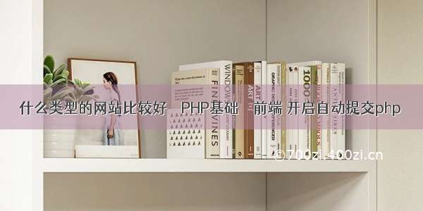 什么类型的网站比较好 – PHP基础 – 前端 开启自动提交php