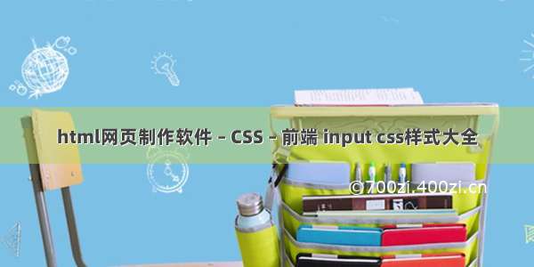 html网页制作软件 – CSS – 前端 input css样式大全