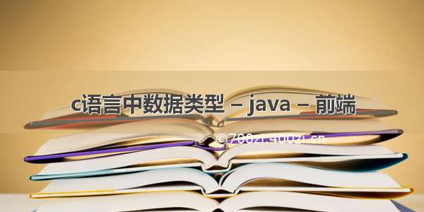 c语言中数据类型 – java – 前端